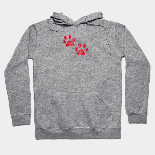 Happy Mother's Day greeting card with hand drawn red colored paw prints Hoodie by GULSENGUNEL